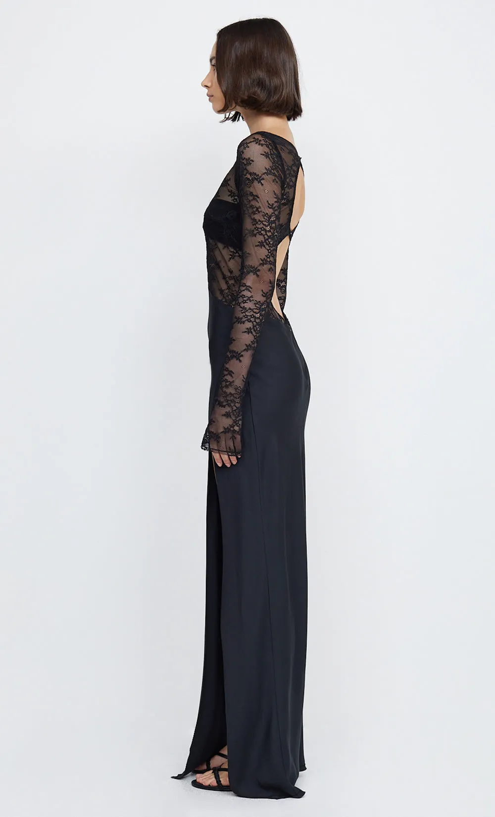 NORA LACE LONG SLEEVE MAXI DRESS - BLACK sold by bec + bridge product image thumbnail 5