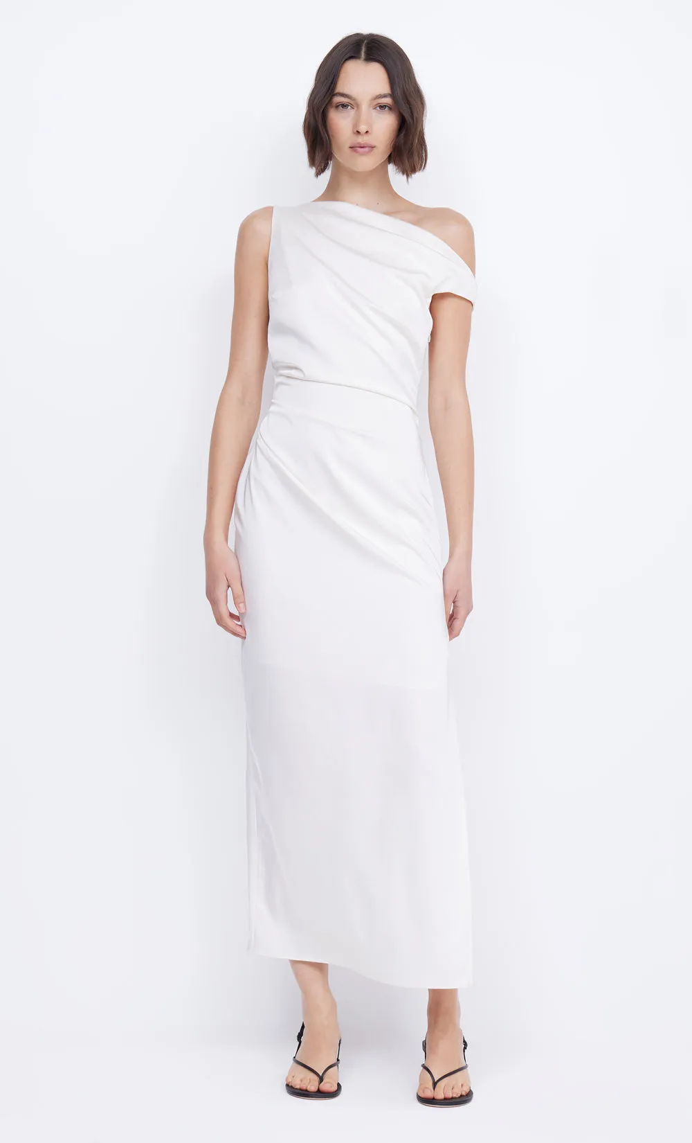 ROCHELLE ASYM MIDI DRESS - CREAM sold by bec + bridge product image thumbnail 2