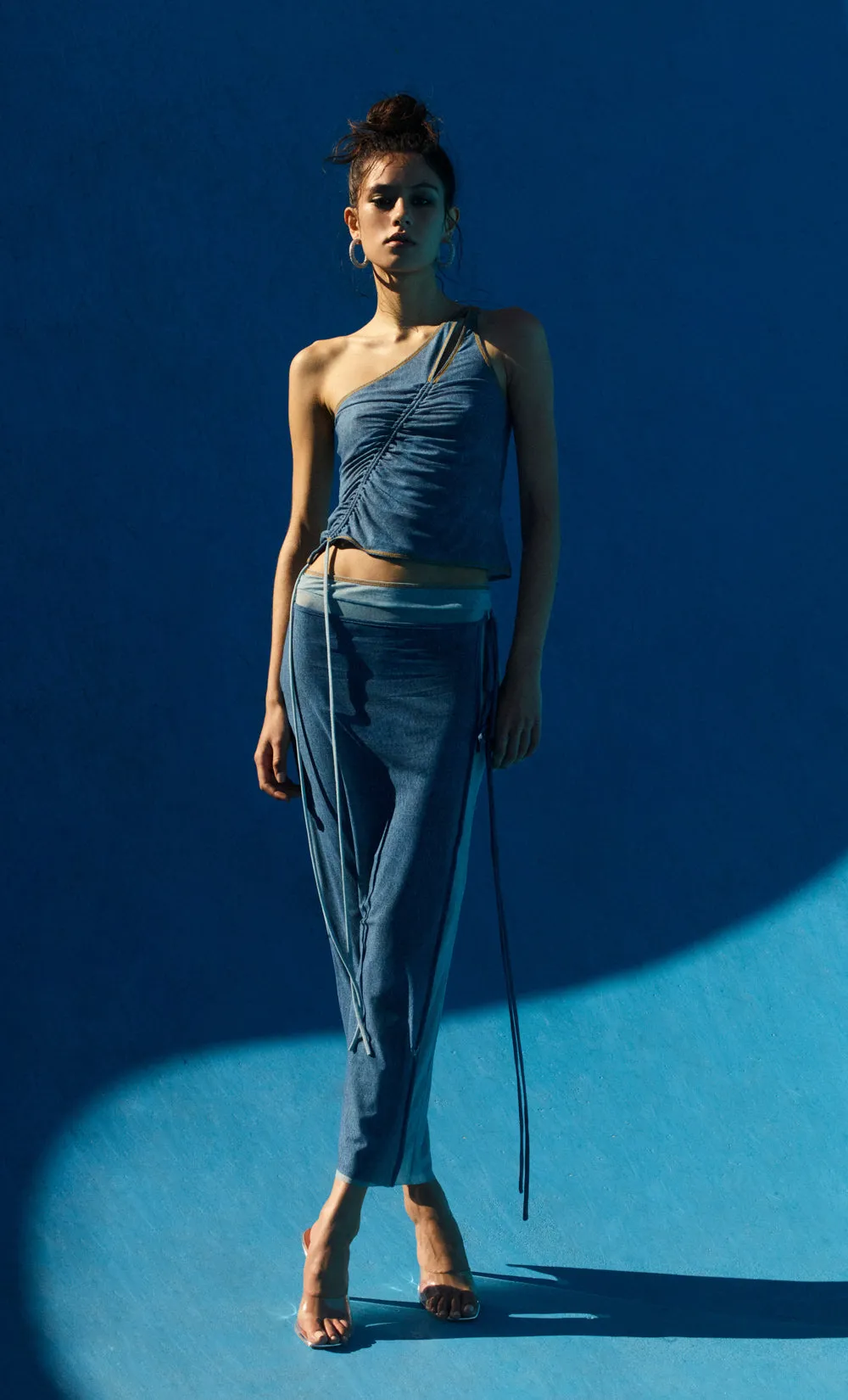 HAYDEN WRAP SKIRT - SPLICED DENIM sold by bec + bridge product image thumbnail 2