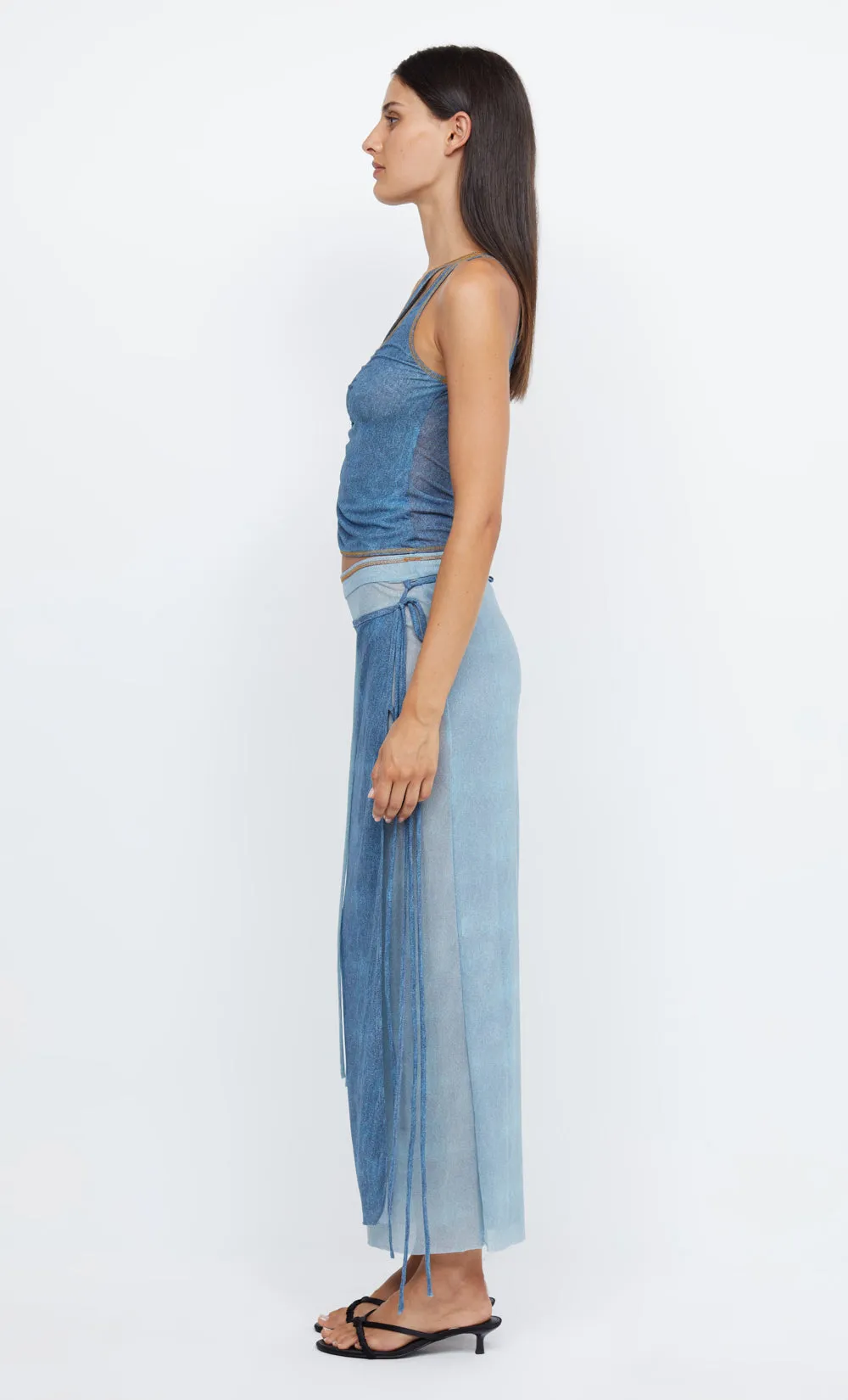 HAYDEN WRAP SKIRT - SPLICED DENIM sold by bec + bridge product image thumbnail 4
