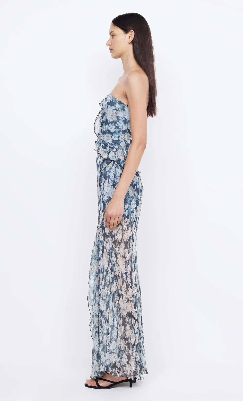 OPAL STRAPLESS MAXI DRESS - DENIM FLORAL sold by bec + bridge product image thumbnail 4