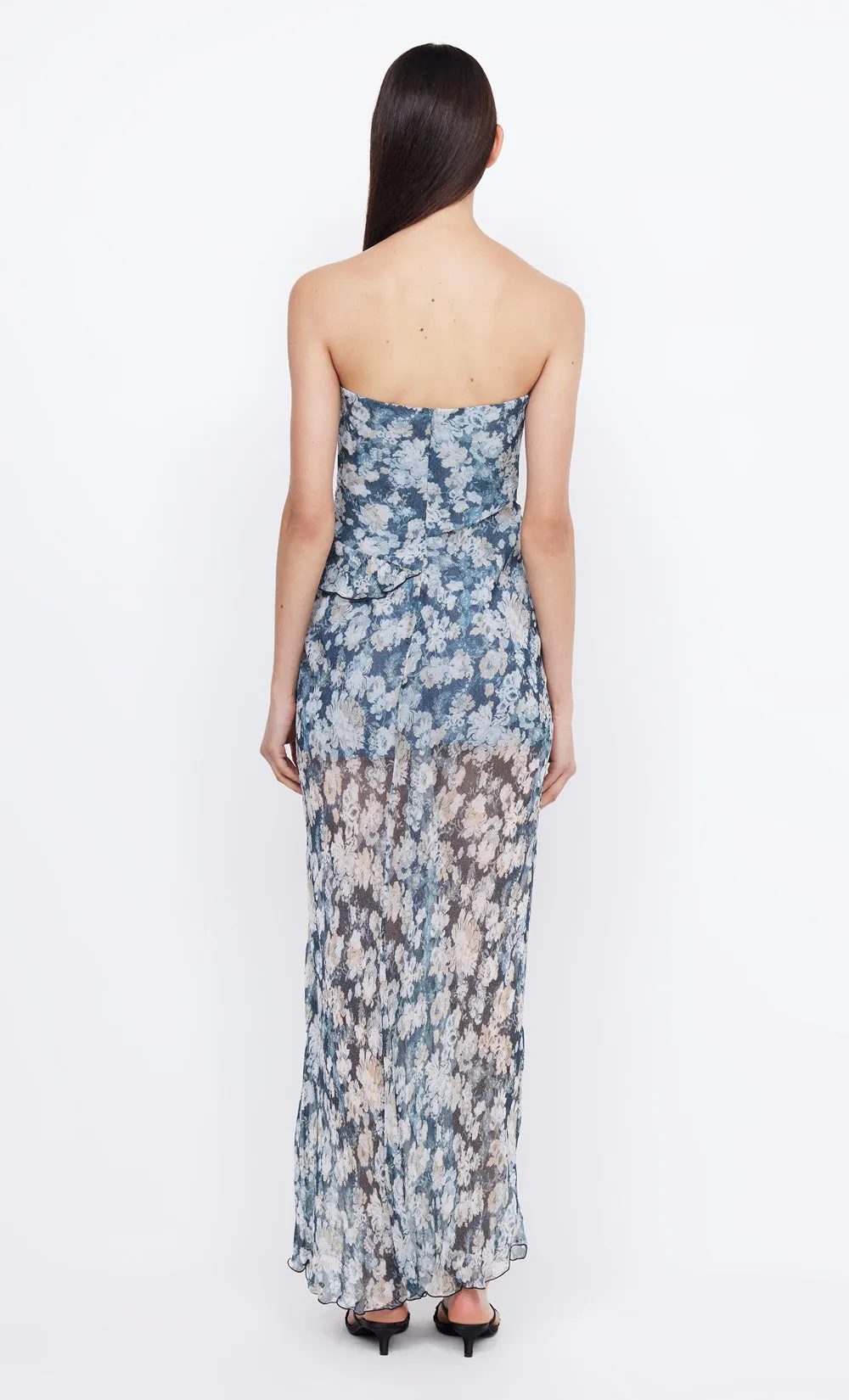 OPAL STRAPLESS MAXI DRESS - DENIM FLORAL sold by bec + bridge product image thumbnail 2