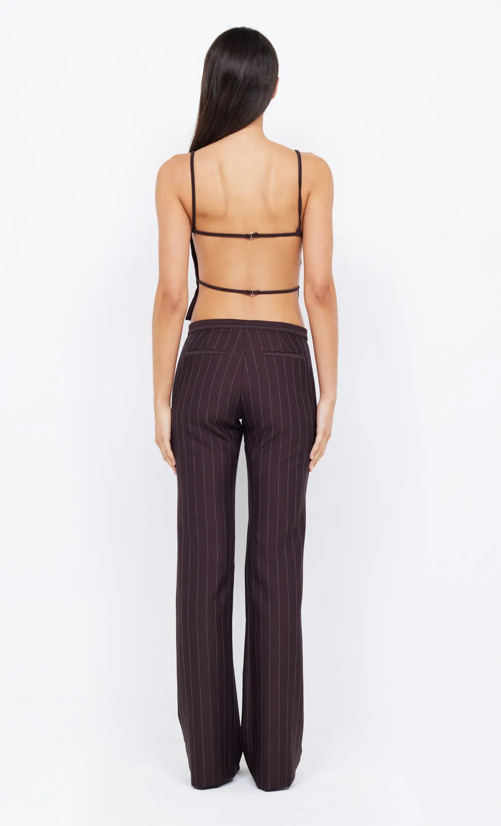 JADE ASYMMETRIC TOP - PLUM PINSTRIPE sold by bec + bridge product image thumbnail 2
