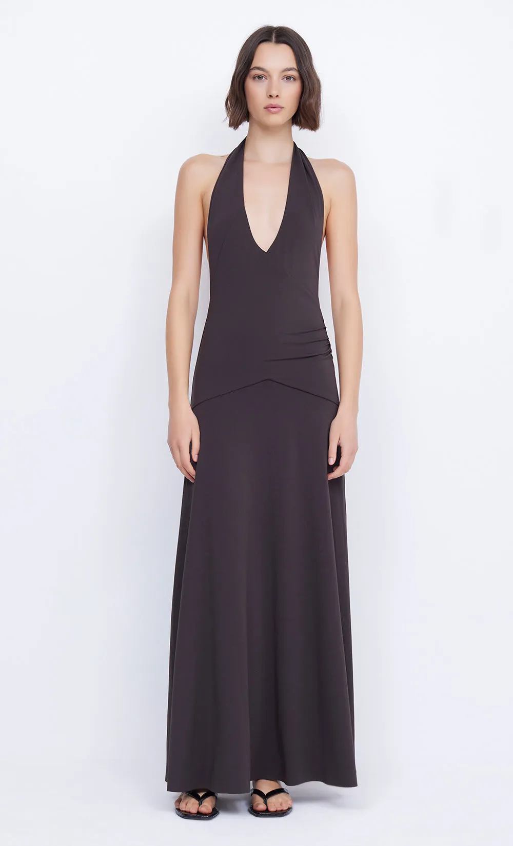 BLANCHE HALTER MAXI DRESS - ESPRESSO sold by bec + bridge