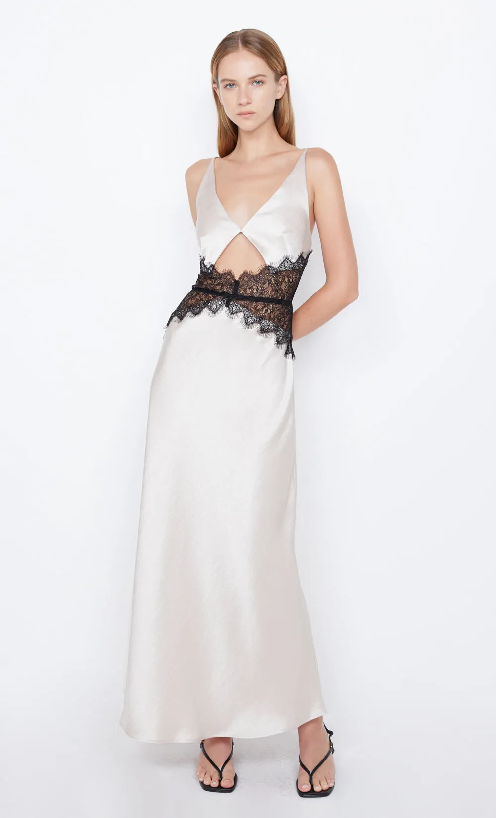 CAMILLE MAXI DRESS - SAND/BLACK sold by bec + bridge