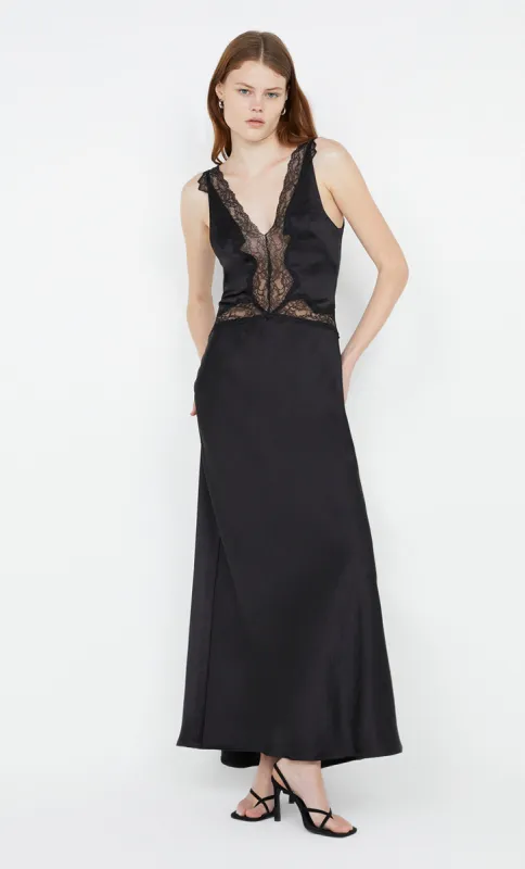 ALLEGRA LACE TRIM DRESS - BLACK/BLACK sold by bec + bridge