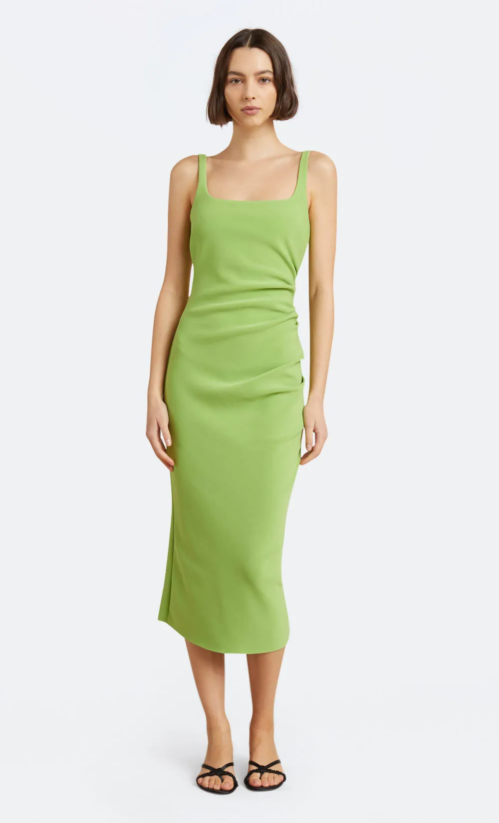 KARINA TUCK MIDI DRESS - SWEET PEA GREEN sold by bec + bridge