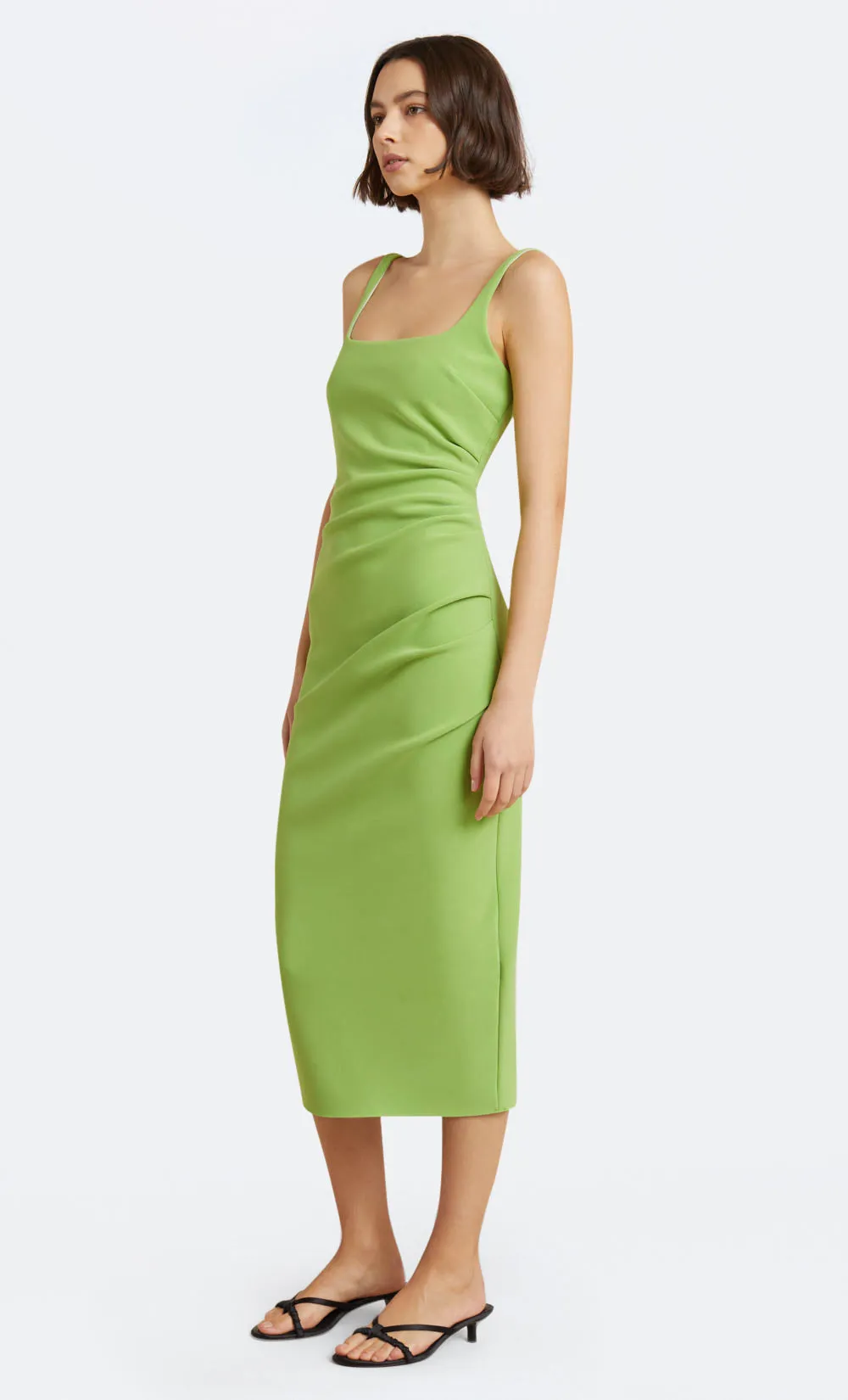 KARINA TUCK MIDI DRESS - SWEET PEA GREEN sold by bec + bridge product image thumbnail 2