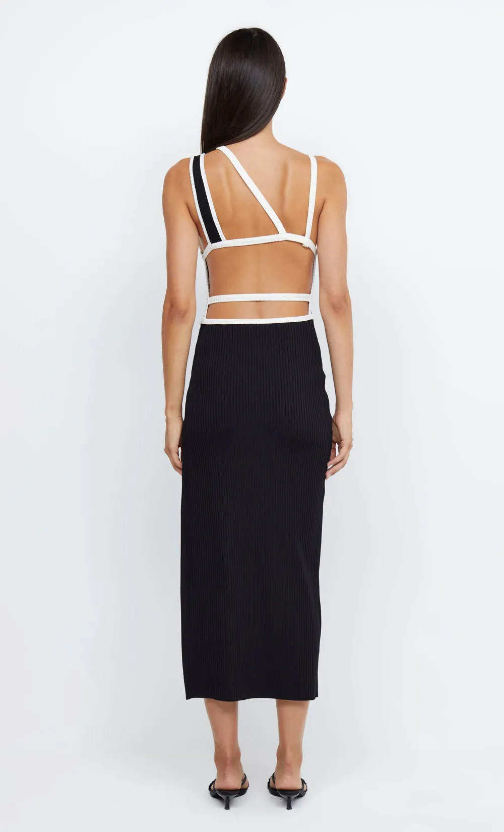HARI BACKLESS MIDI DRESS - BLACK/IVORY sold by bec + bridge product image thumbnail 2