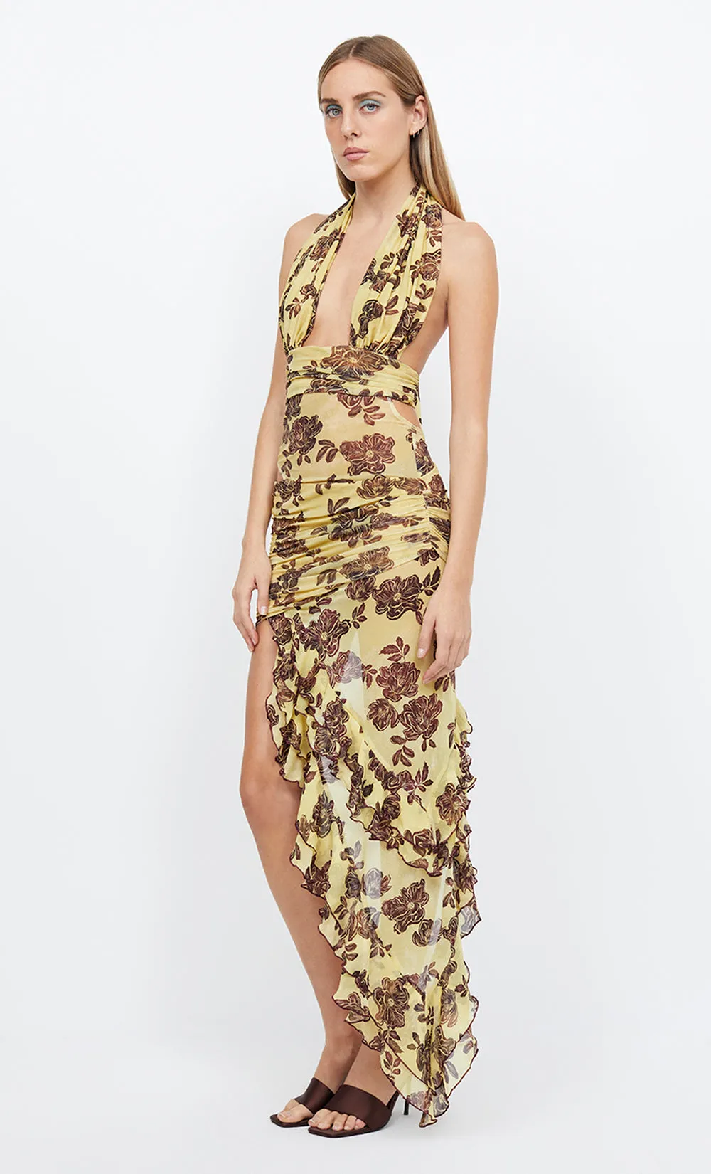 MALIBU BAY HALTER DRESS - CITRUS PLUM FLORAL sold by bec + bridge product image thumbnail 4