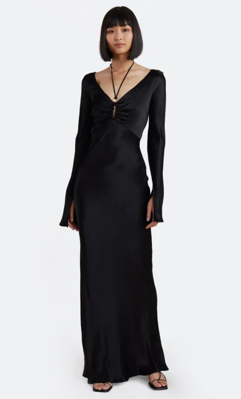 MALYKA LONG SLEEVE MAXI DRESS - BLACK sold by bec + bridge