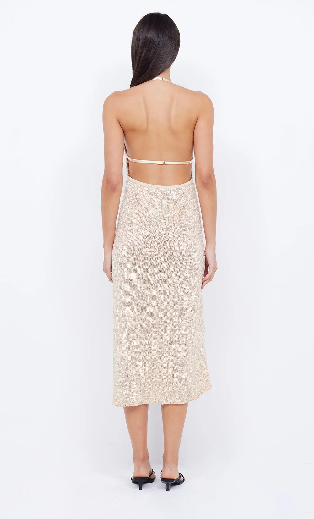 SADIE SPLIT KNIT MIDI DRESS - GOLD sold by bec + bridge product image thumbnail 2