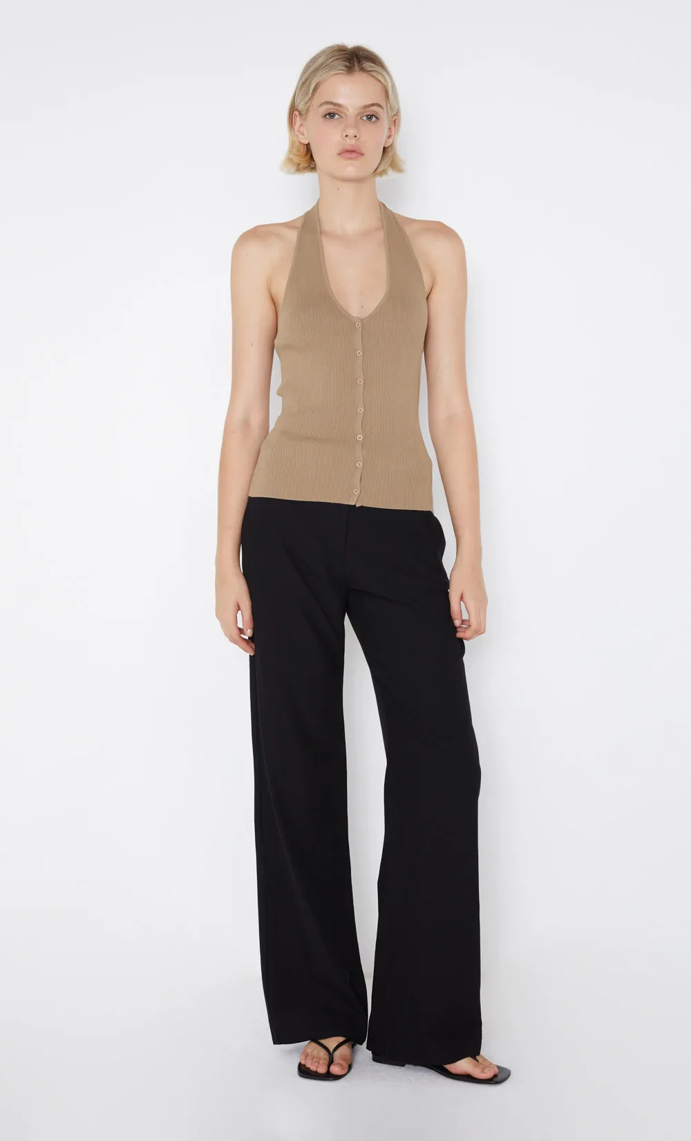 AMALFI HALTER KNIT TOP - TOBACCO sold by bec + bridge