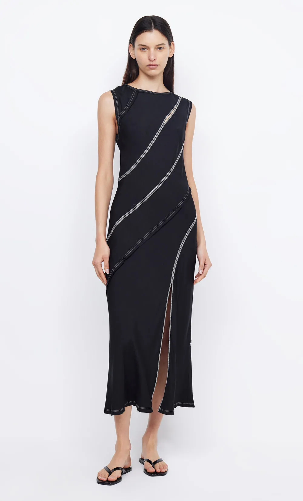EMERY PANEL MAXI DRESS - BLACK/IVORY sold by bec + bridge