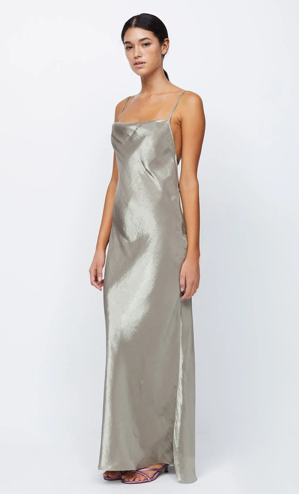 FLEUR MAXI DRESS - IRRIDESCENT SILVER sold by bec + bridge product image thumbnail 4
