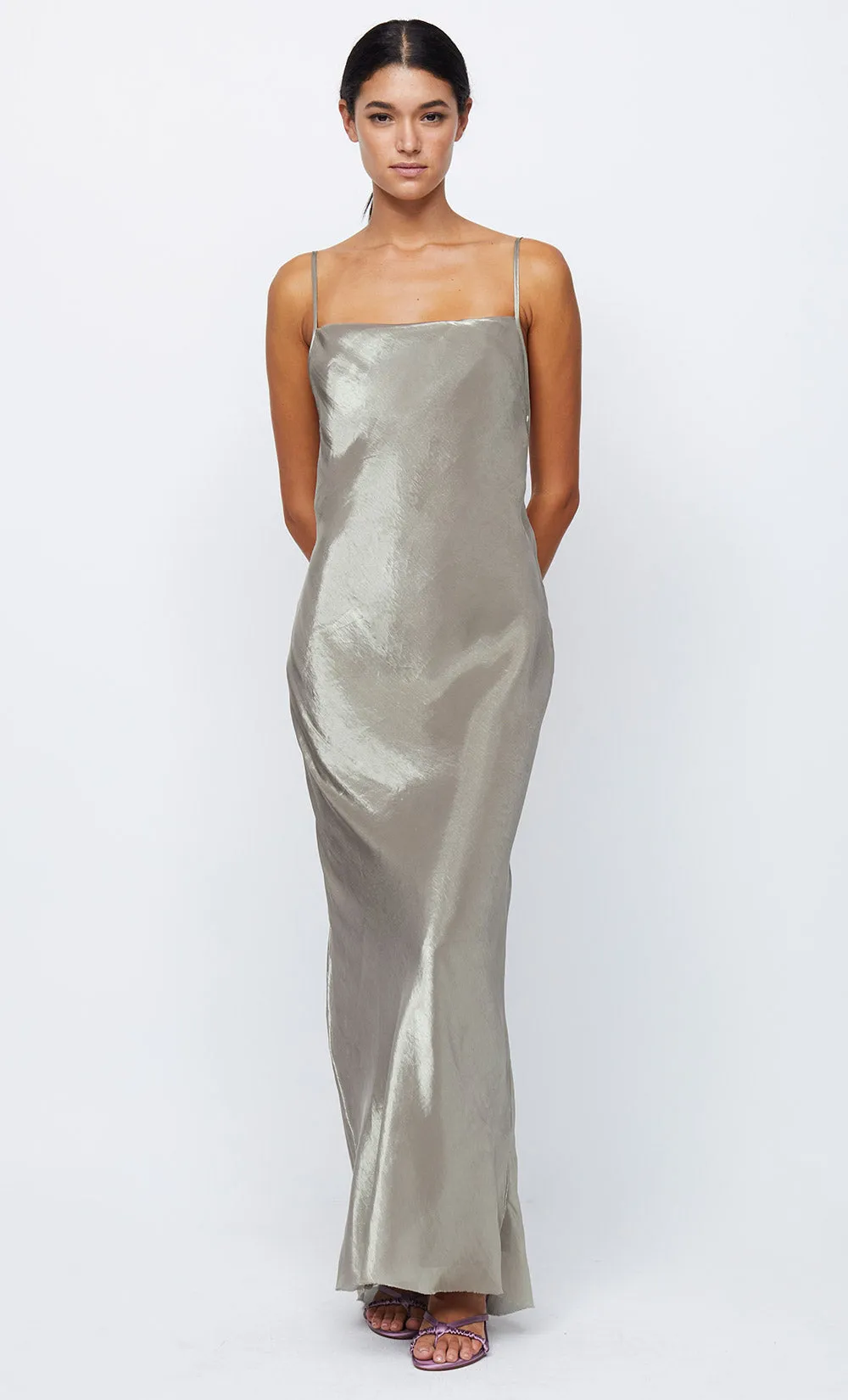 FLEUR MAXI DRESS - IRRIDESCENT SILVER sold by bec + bridge