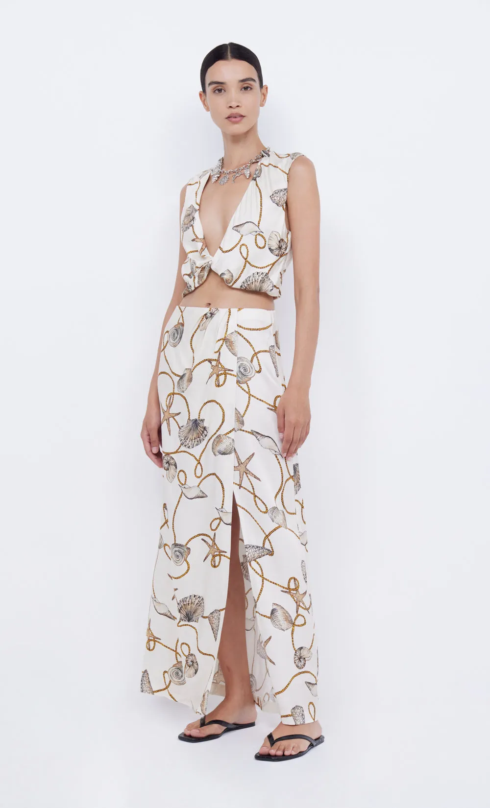 BAYSIDE SPLIT MAXI SKIRT - PARISIAN SHELL sold by bec + bridge