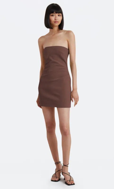 KARINA STRAPLESS MINI DRESS - CHOCOLATE sold by bec + bridge