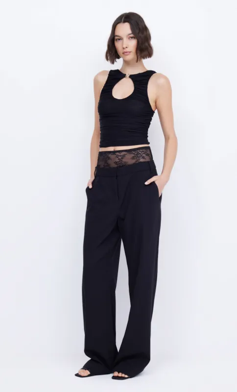 JEWEL SLOUCHED PANT - BLACK/BLACK made by bec + bridge