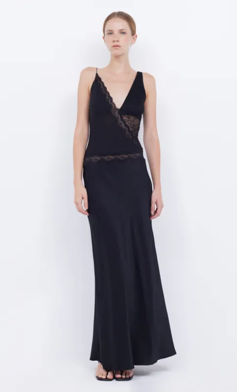 ABRIELLE LACE MAXI DRESS - BLACK/BLACK sold by bec + bridge