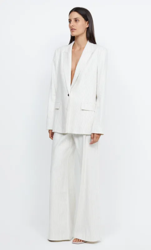 LOU PINSTRIPE PANT - IVORY PINSTRIPE made by bec + bridge