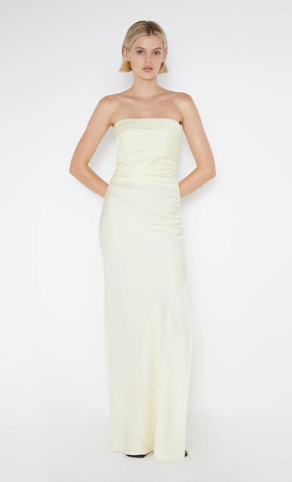ETERNITY STRAPLESS MAXI DRESS - ICE YELLOW sold by bec + bridge