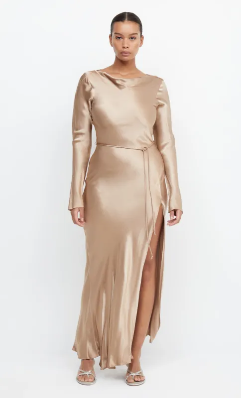 MOON DANCE LONG SLEEVE MAXI DRESS - GOLDEN sold by bec + bridge