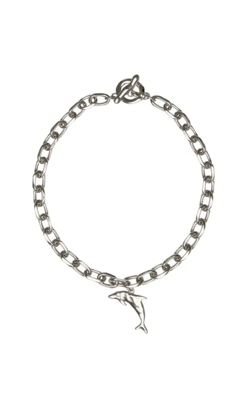 ADELLA DOLPHIN NECKLACE - SILVER sold by bec + bridge