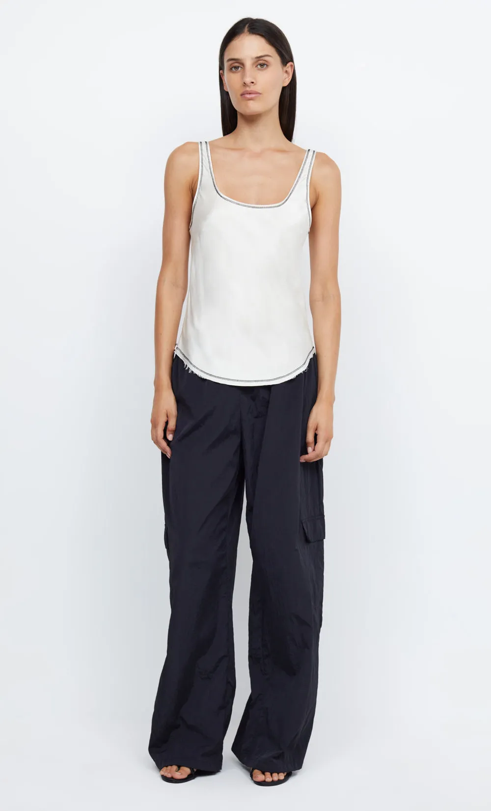 EMERY SCOOP TANK - IVORY/BLACK sold by bec + bridge