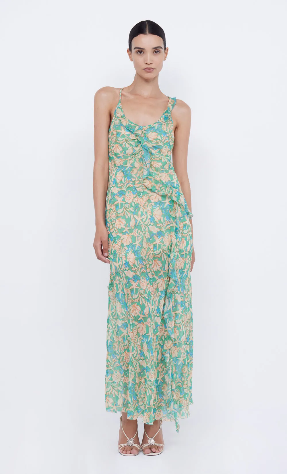 OASIS FRILL MAXI DRESS - UNDER THE SEA sold by bec + bridge