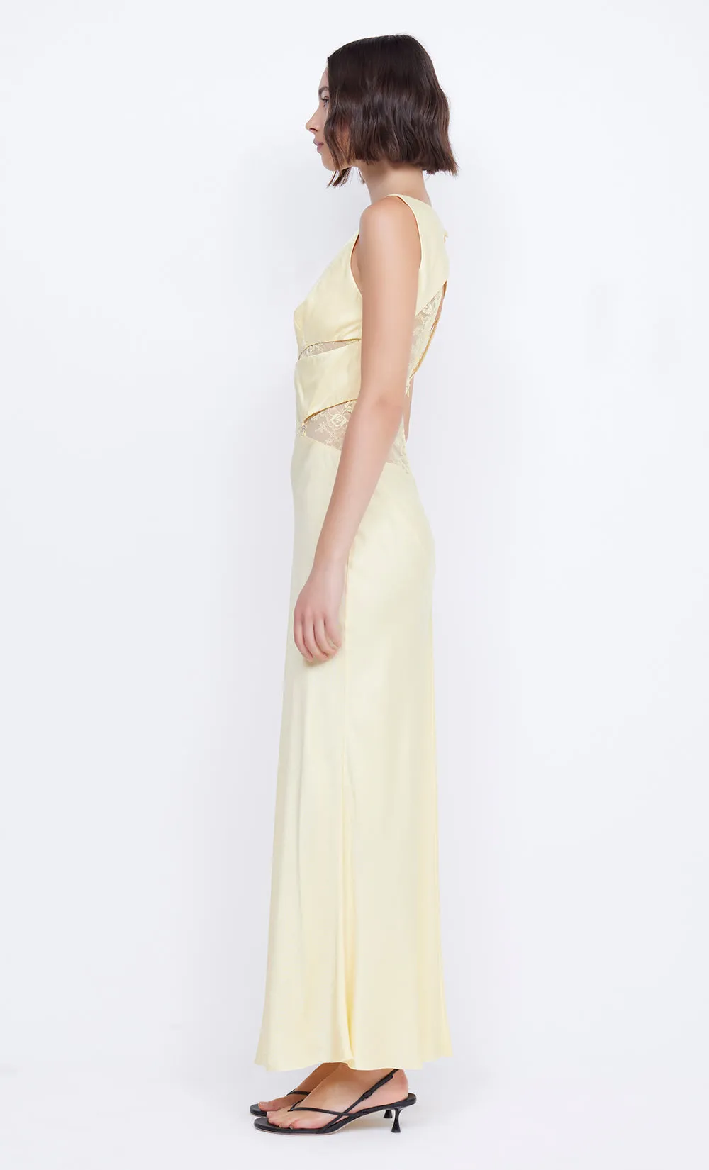JULIETTE V NECK MAXI DRESS - BUTTER YELLOW sold by bec + bridge product image thumbnail 4