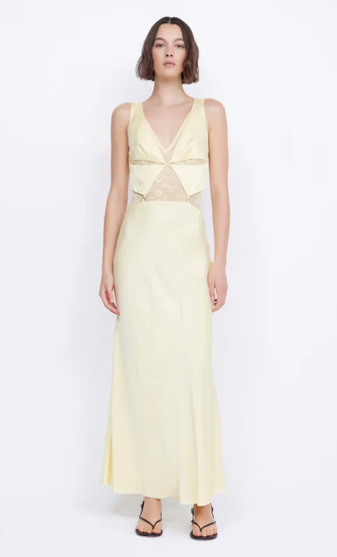 JULIETTE V NECK MAXI DRESS - BUTTER YELLOW sold by bec + bridge