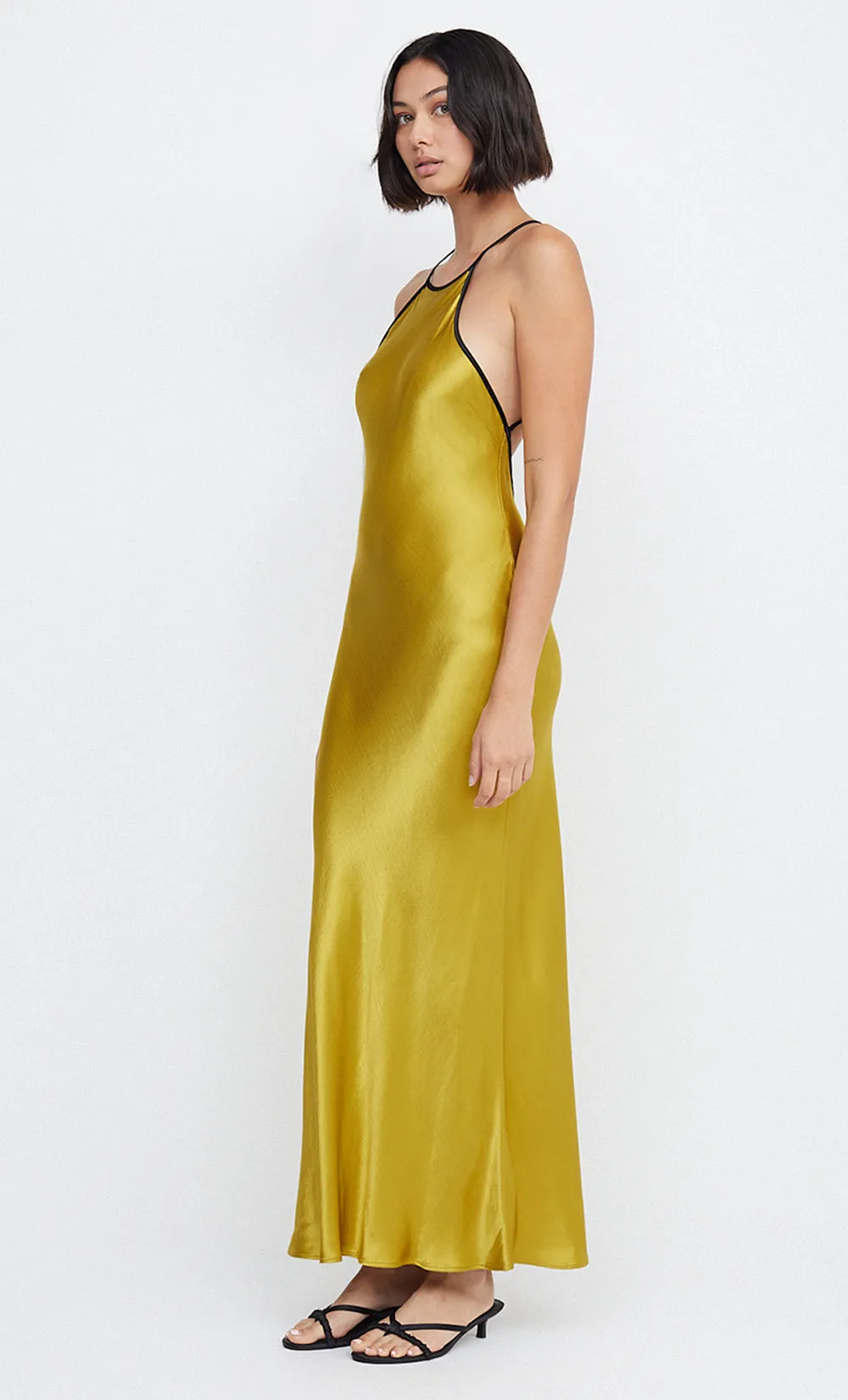 INDI MAXI DRESS - OLIVE OIL/BLACK sold by bec + bridge product image thumbnail 3