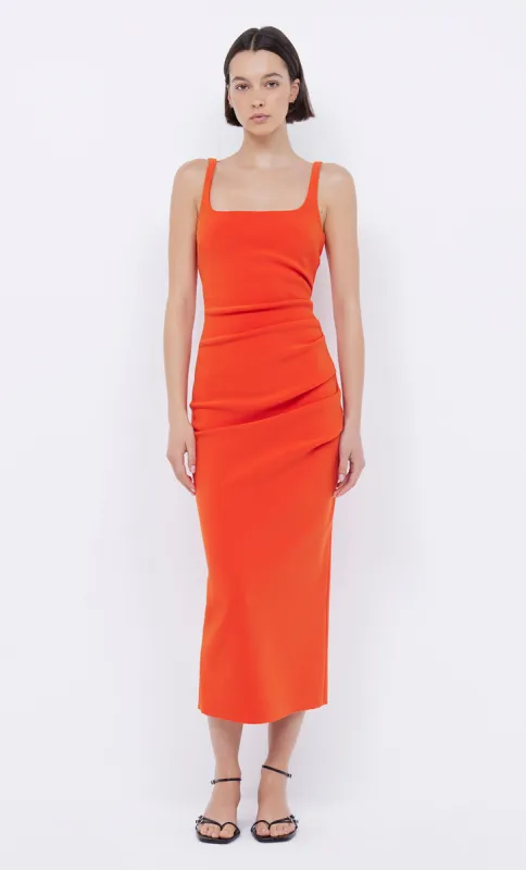 KARINA TUCK MIDI DRESS - FIRE RED sold by bec + bridge