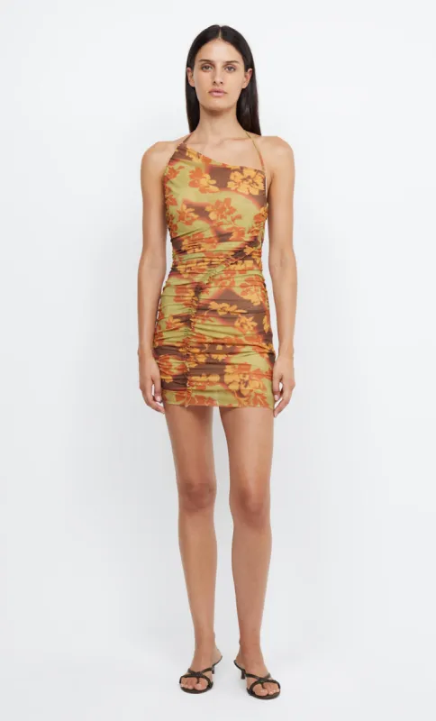 JULIEN ASYM MINI DRESS - HIBISCUS PATCH sold by bec + bridge