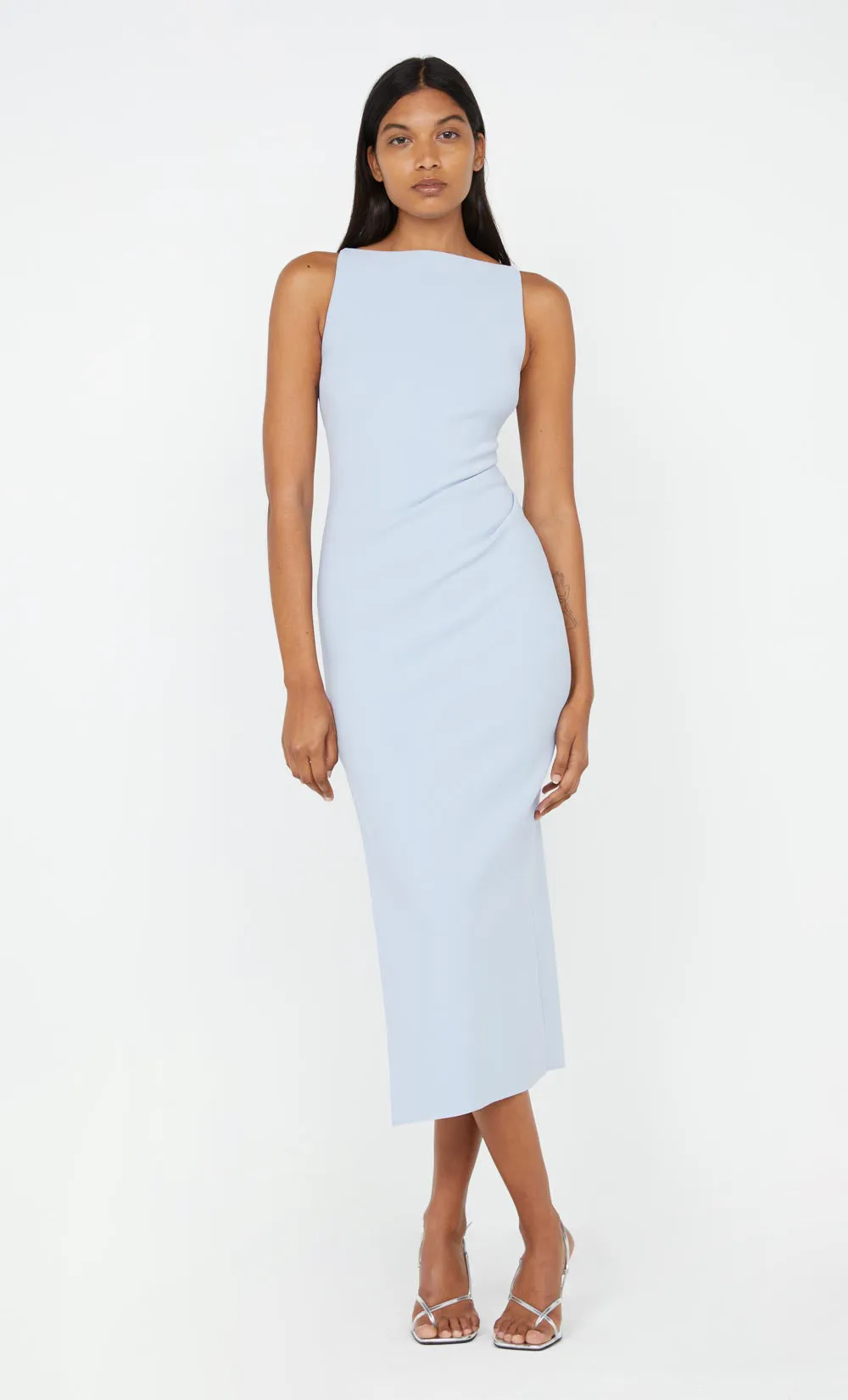 BE MINE TUCK DRESS - DUSTY BLUE sold by bec + bridge