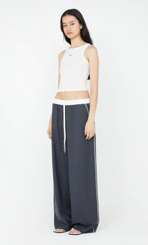 ASTER DRAWSTRING PANT - CHARCOAL/WHITE sold by bec + bridge