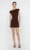 VICTORIA ASYM MINI DRESS - CHOCOLATE sold by bec + bridge