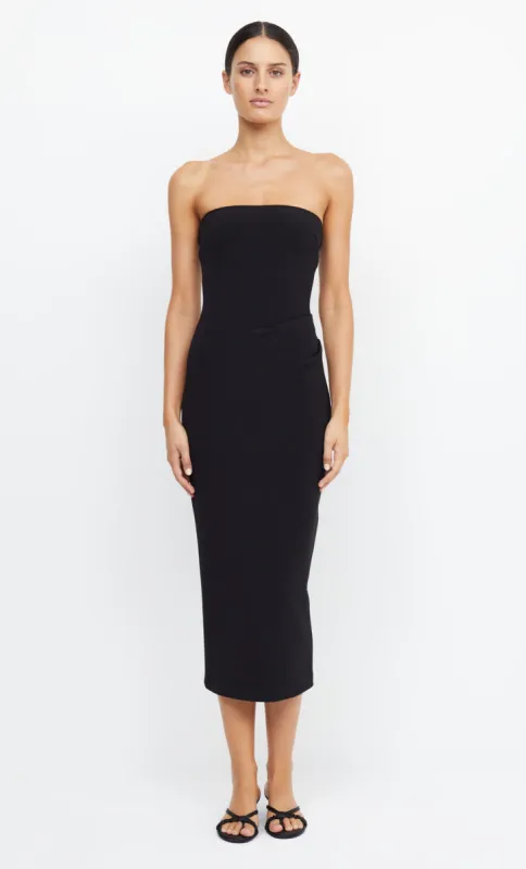 BE MINE STRAPLESS MIDI DRESS - BLACK sold by bec + bridge