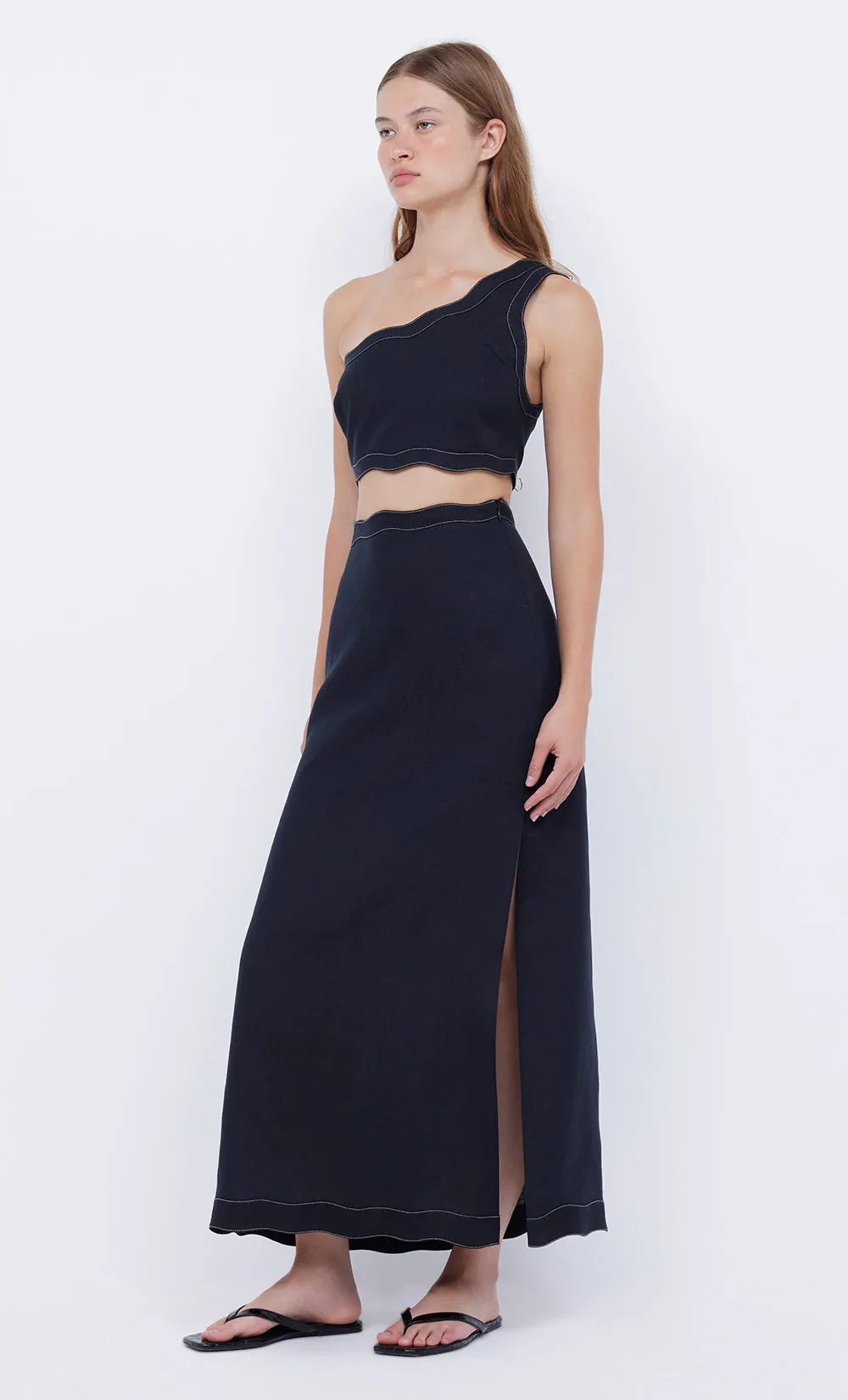 TALLULAH MAXI SKIRT - BLACK/BLACK sold by bec + bridge