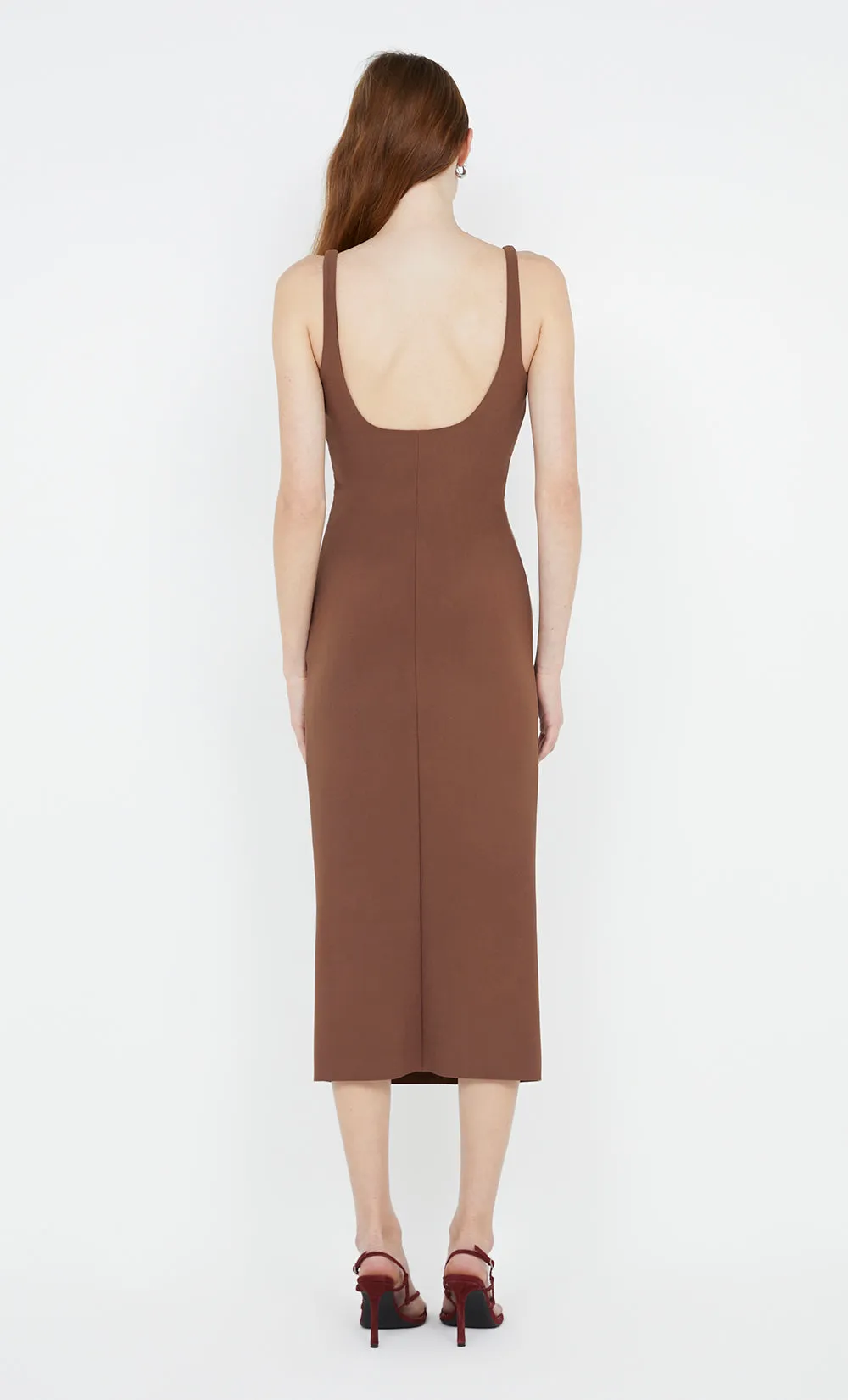 KARINA TUCK MIDI DRESS - CHOCOLATE sold by bec + bridge product image thumbnail 3