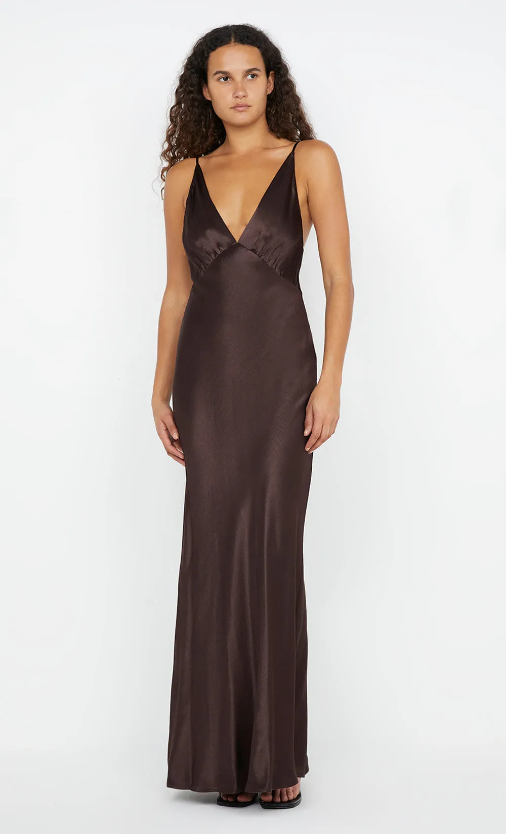 MOON DANCE V MAXI DRESS - DARK CHOCOLATE sold by bec + bridge
