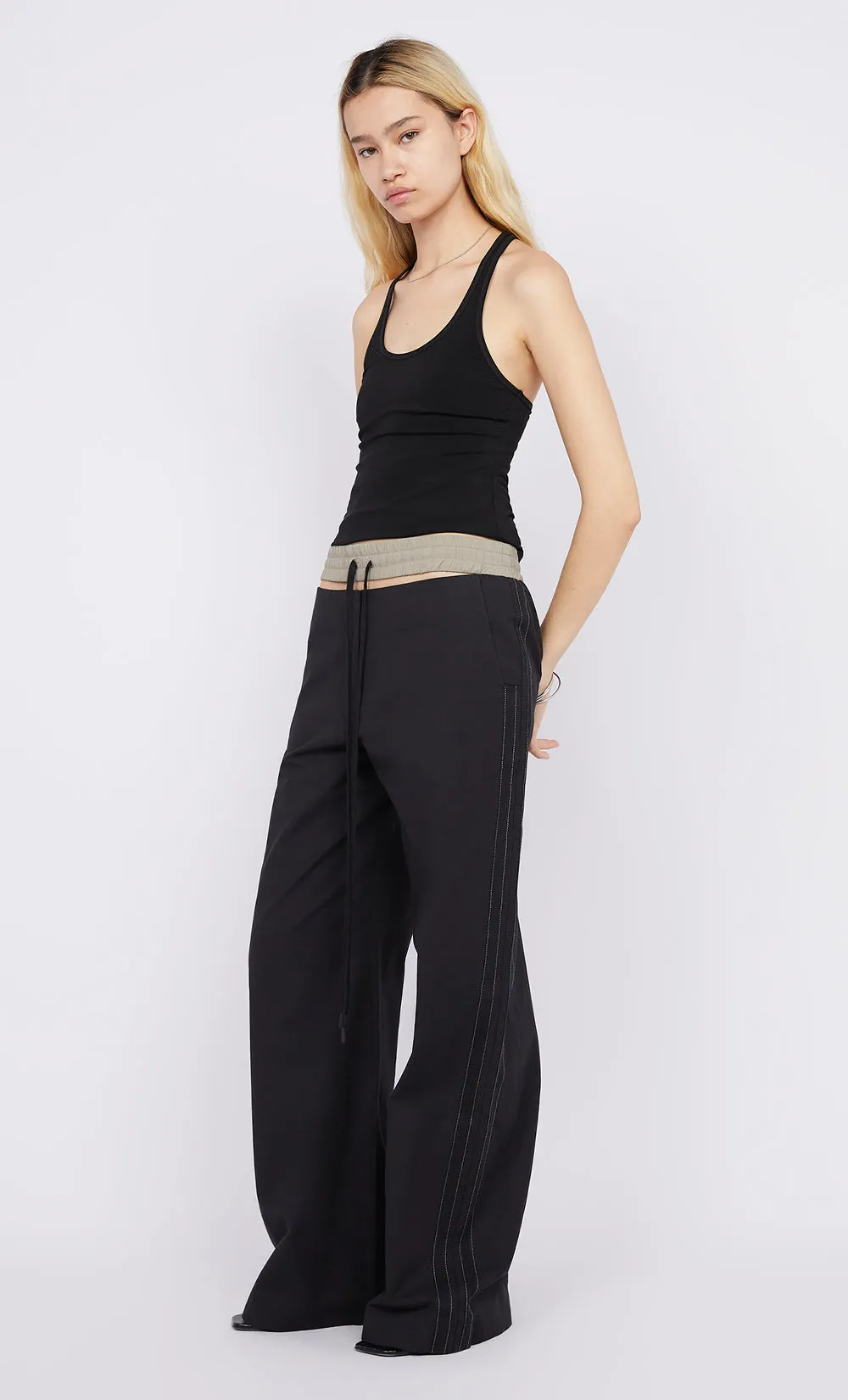 LEO CONTRAST PANT - BLACK/TAUPEE sold by bec + bridge