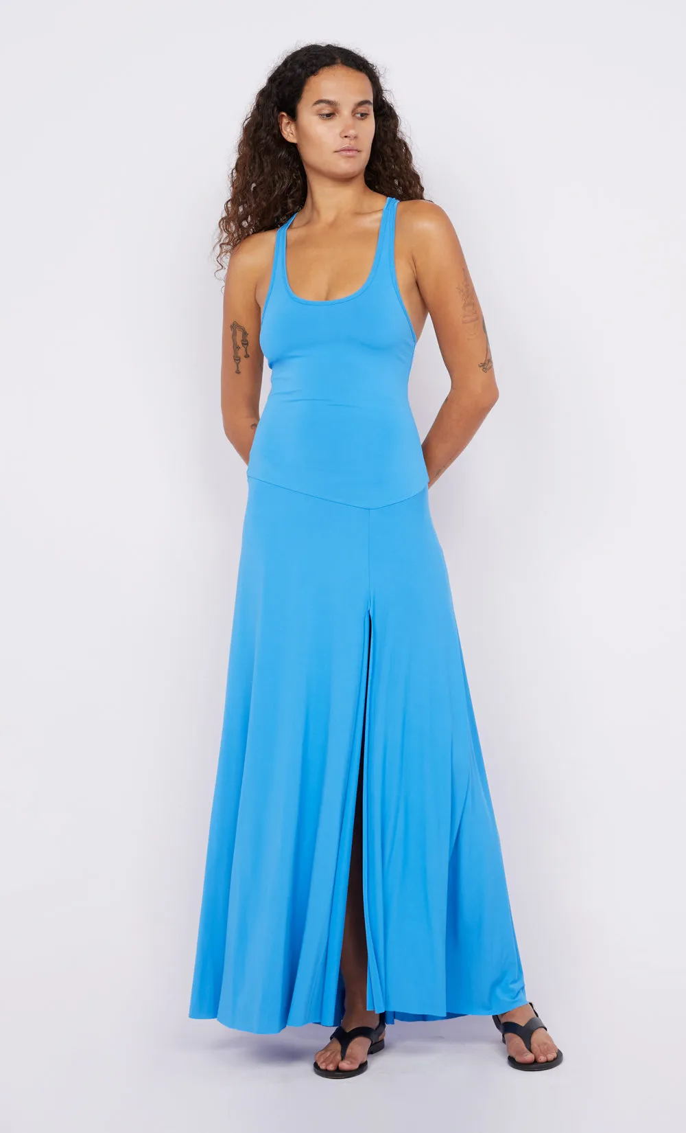DELANY SINGLET MAXI DRESS - AZURE sold by bec + bridge