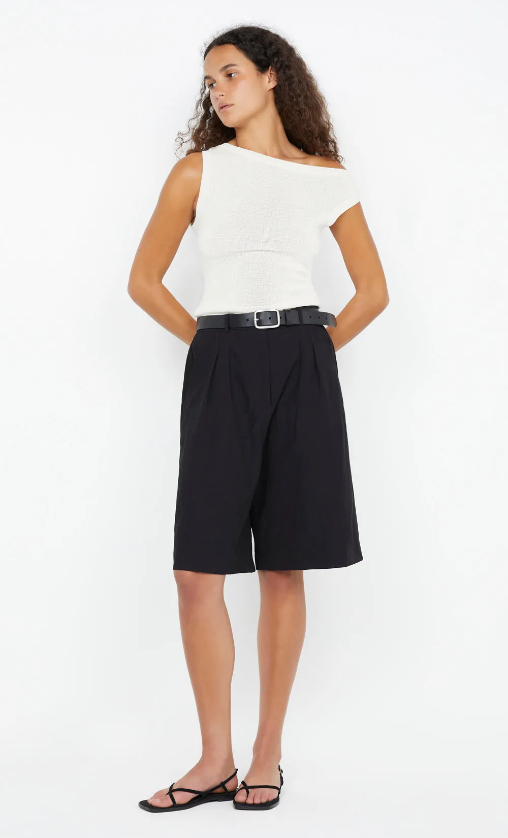 ELANAH KNIT ASYM TOP - WHITE sold by bec + bridge product image thumbnail 5