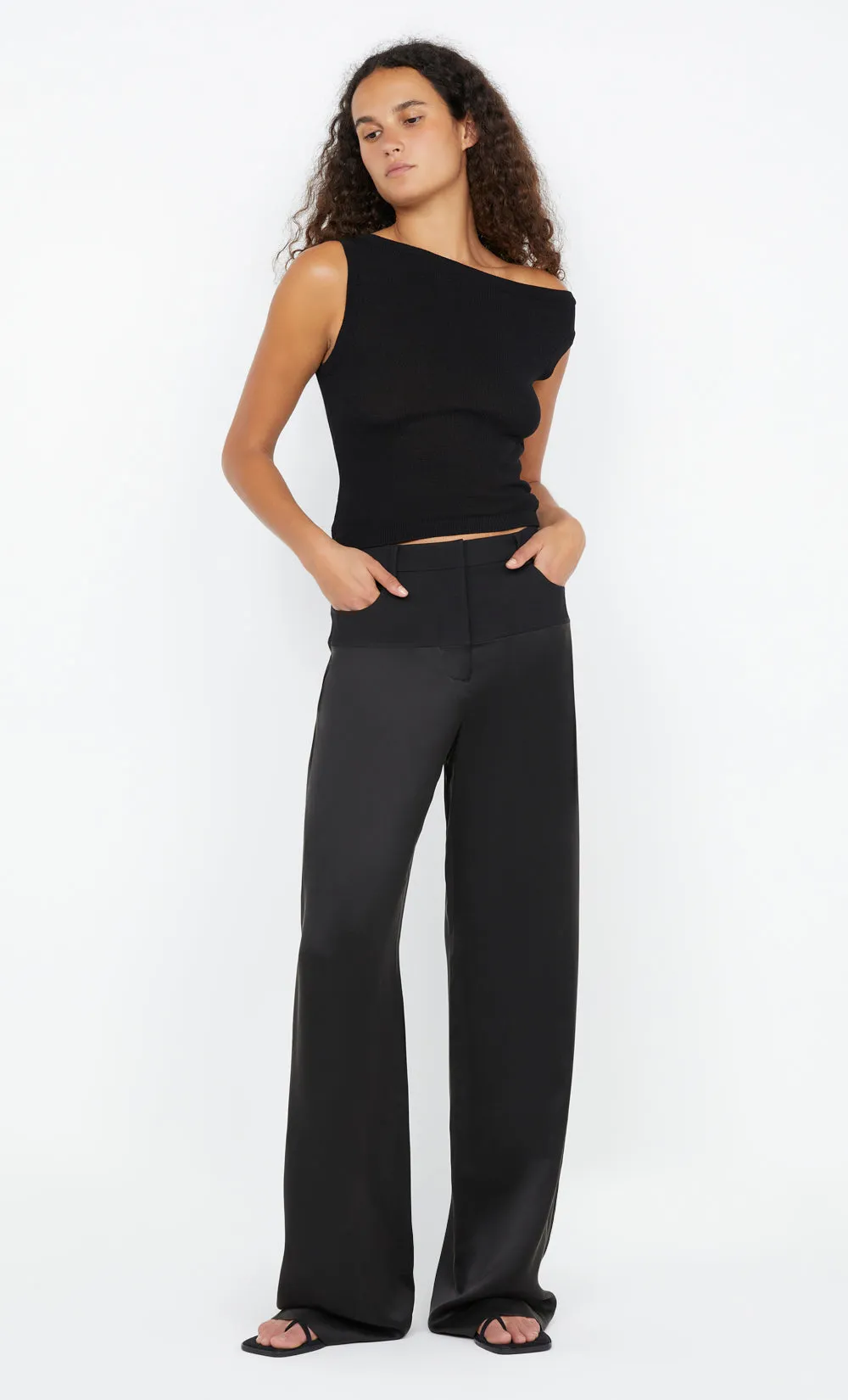 ELANAH KNIT ASYM TOP - BLACK sold by bec + bridge