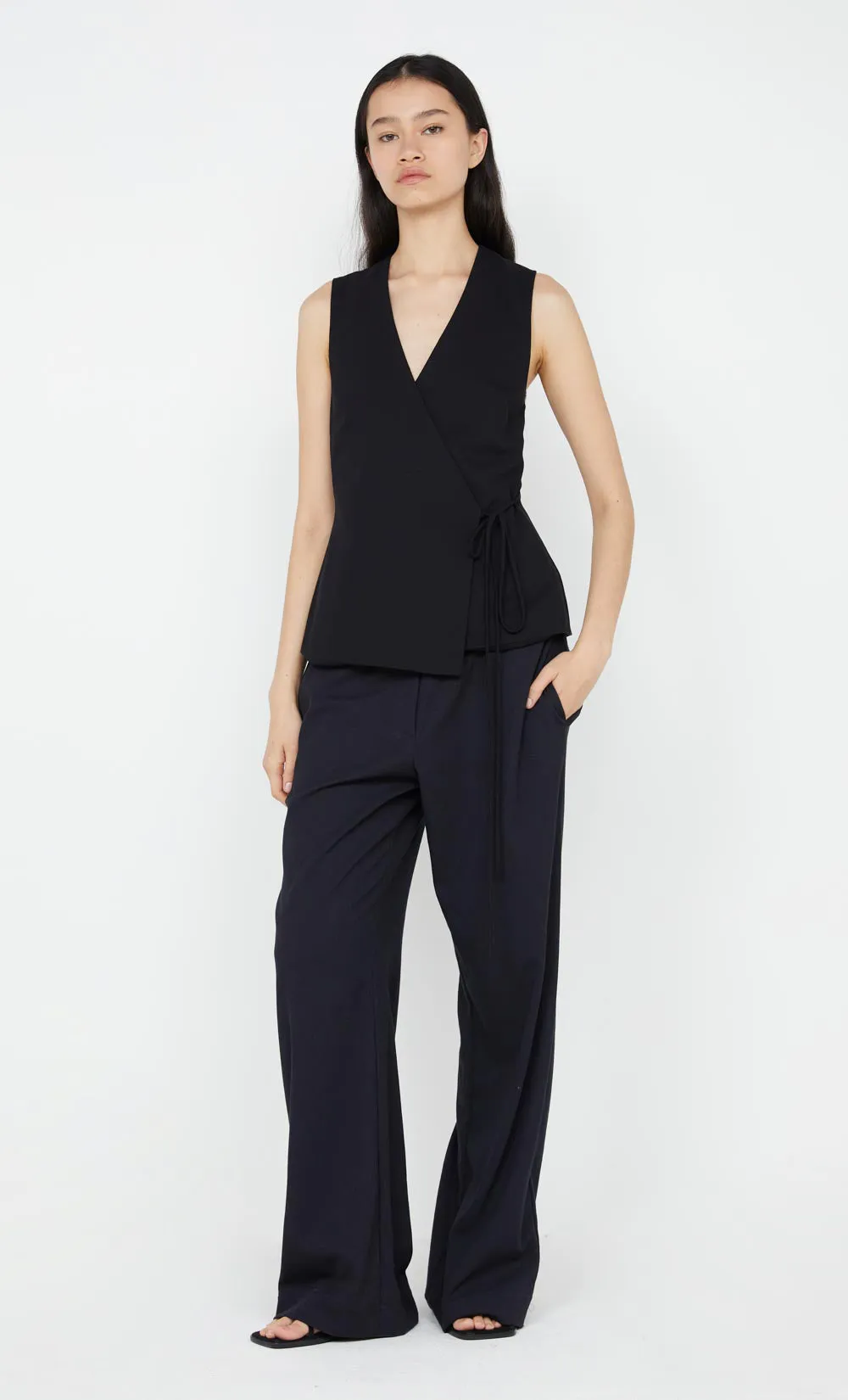 NINAH TIE VEST - BLACK sold by bec + bridge
