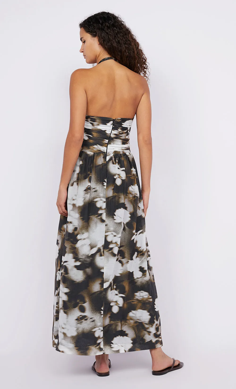 SOLENE HALTER DRESS - DARK BLURRED FLORAL sold by bec + bridge product image thumbnail 2