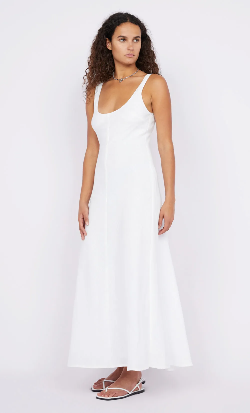 STEFFI SCOOP NECK DRESS - WHITE sold by bec + bridge product image thumbnail 3