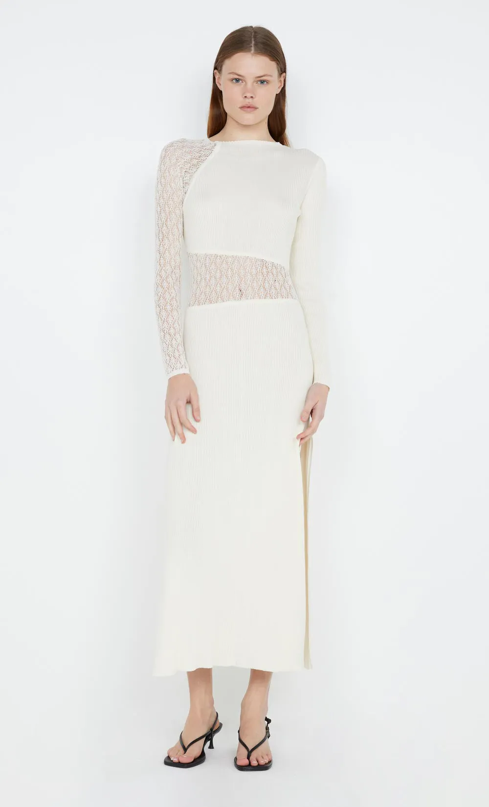 CHANTELLE LONG SLEEVE DRESS - IVORY sold by bec + bridge